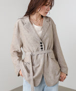 リネンライクジャケット（ベルト付き）