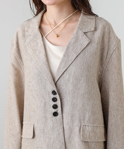 リネンライクジャケット（ベルト付き）