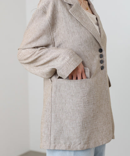 リネンライクジャケット（ベルト付き）