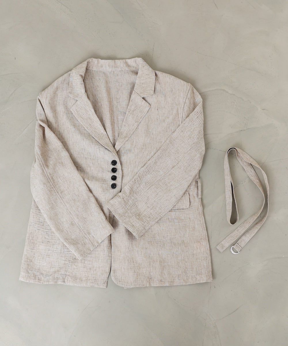 リネンライクジャケット（ベルト付き）