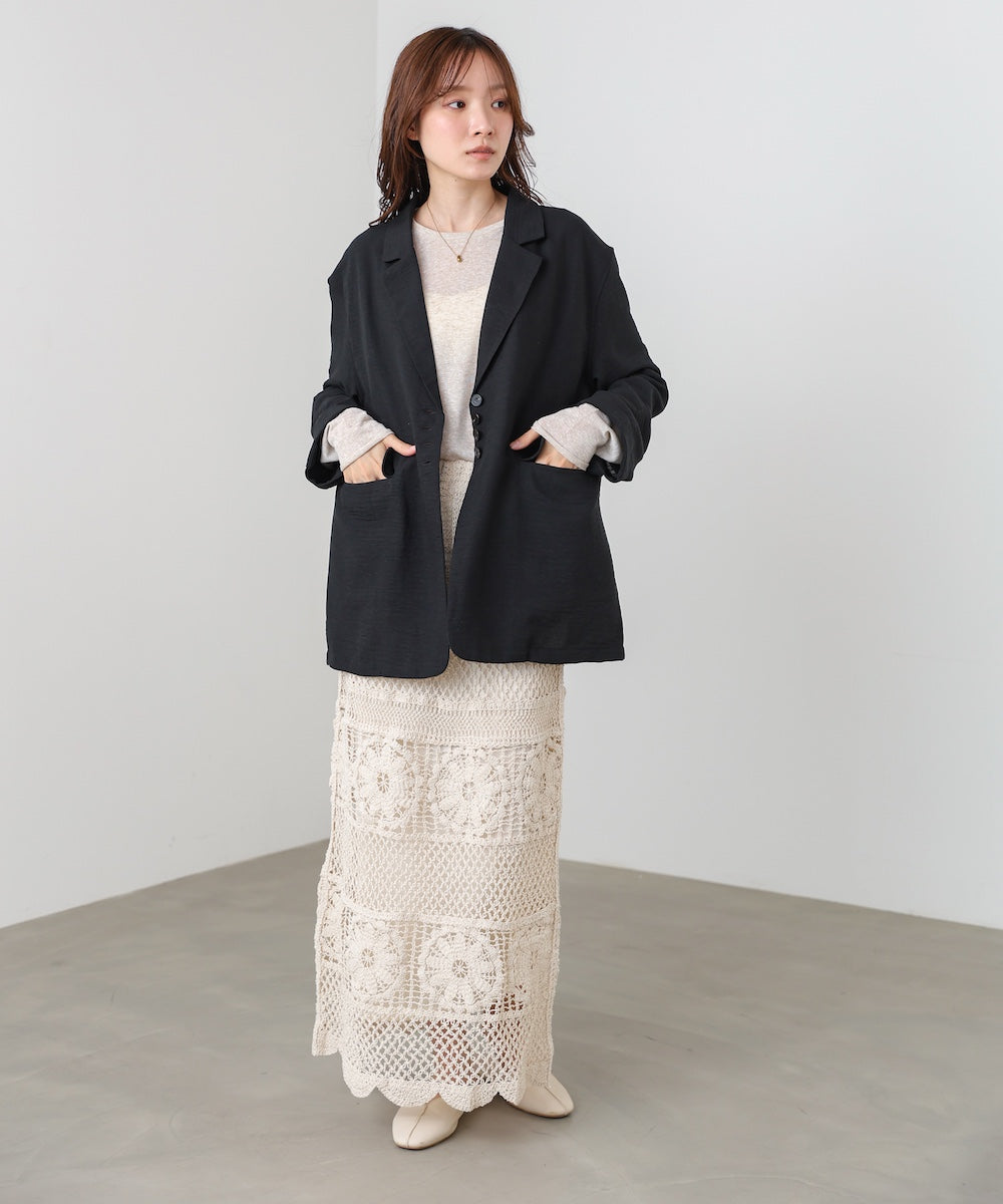 リネンライクジャケット（ベルト付き）