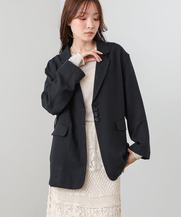 リネンライクジャケット（ベルト付き）