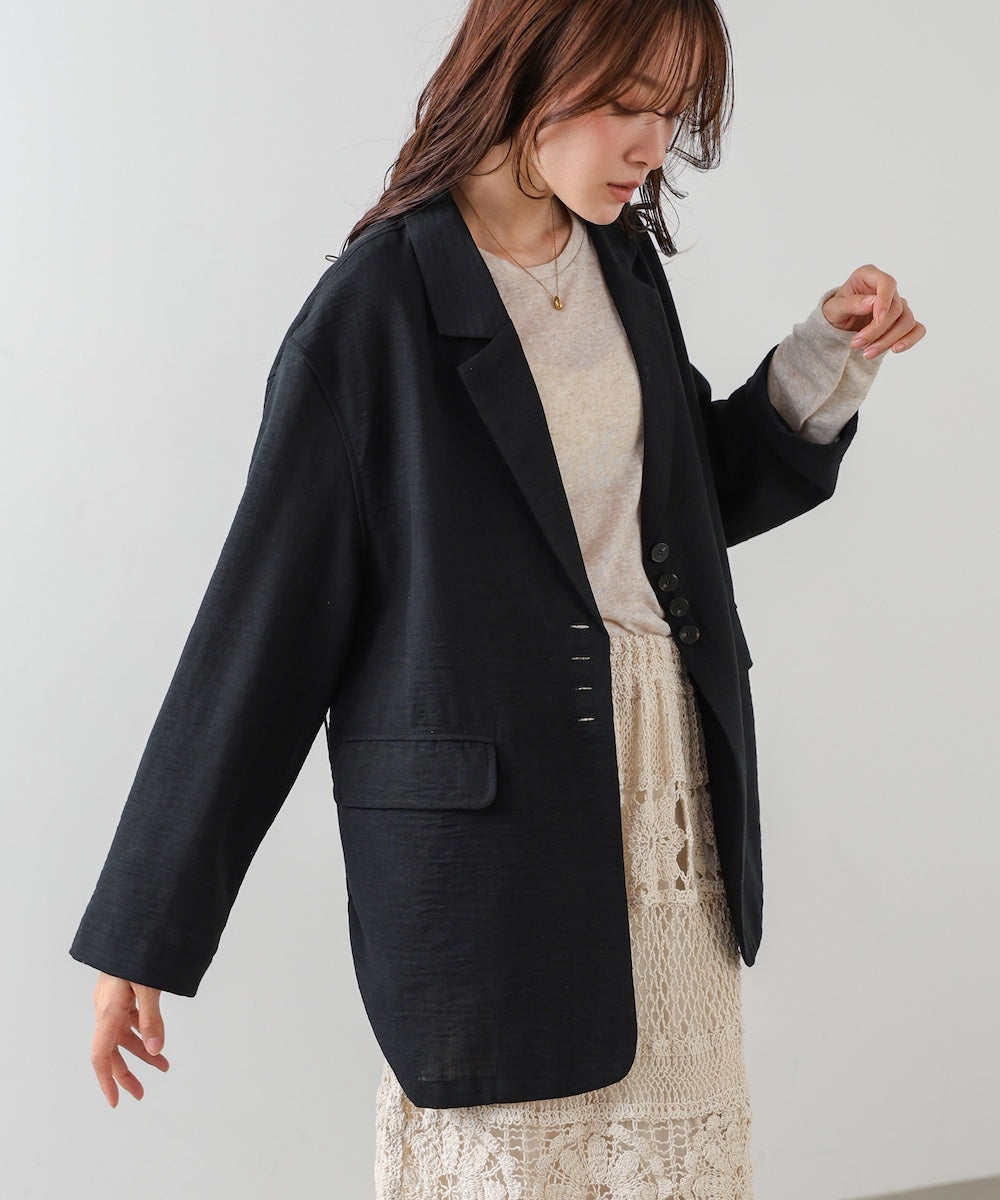 リネンライクジャケット（ベルト付き）