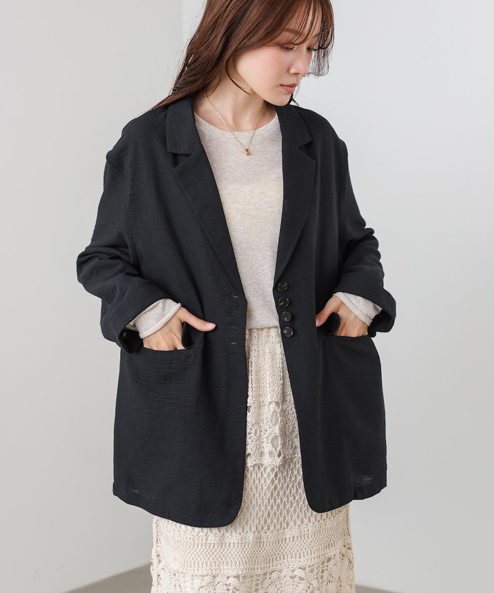 リネンライクジャケット（ベルト付き）