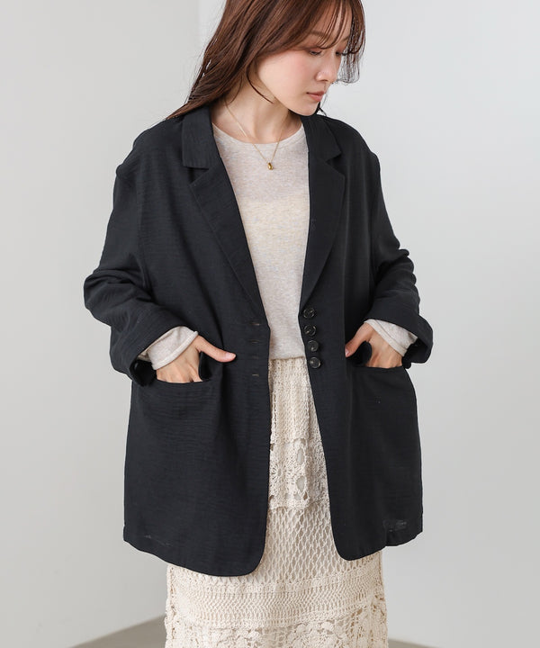 リネンライクジャケット（ベルト付き）
