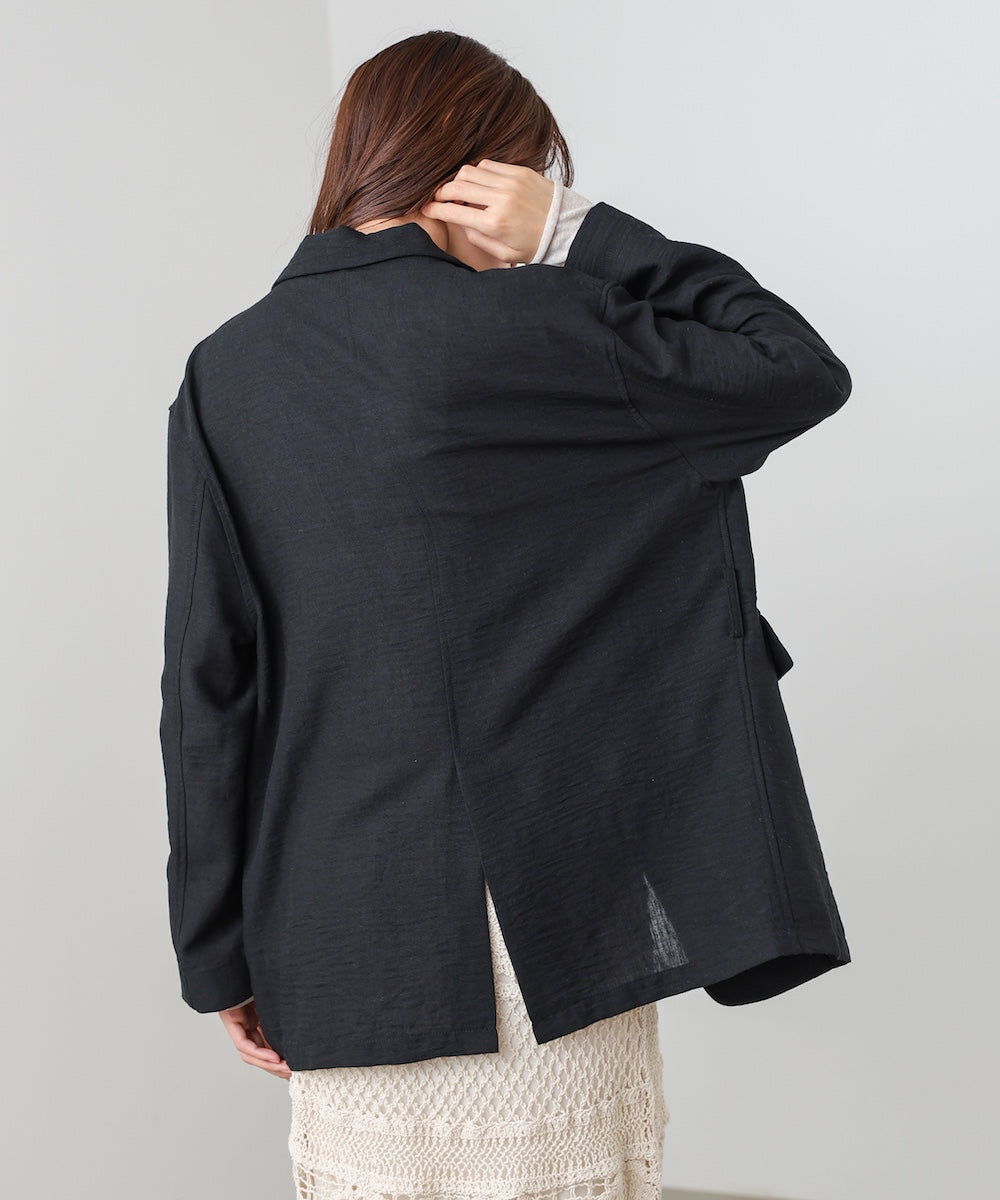 リネンライクジャケット（ベルト付き）