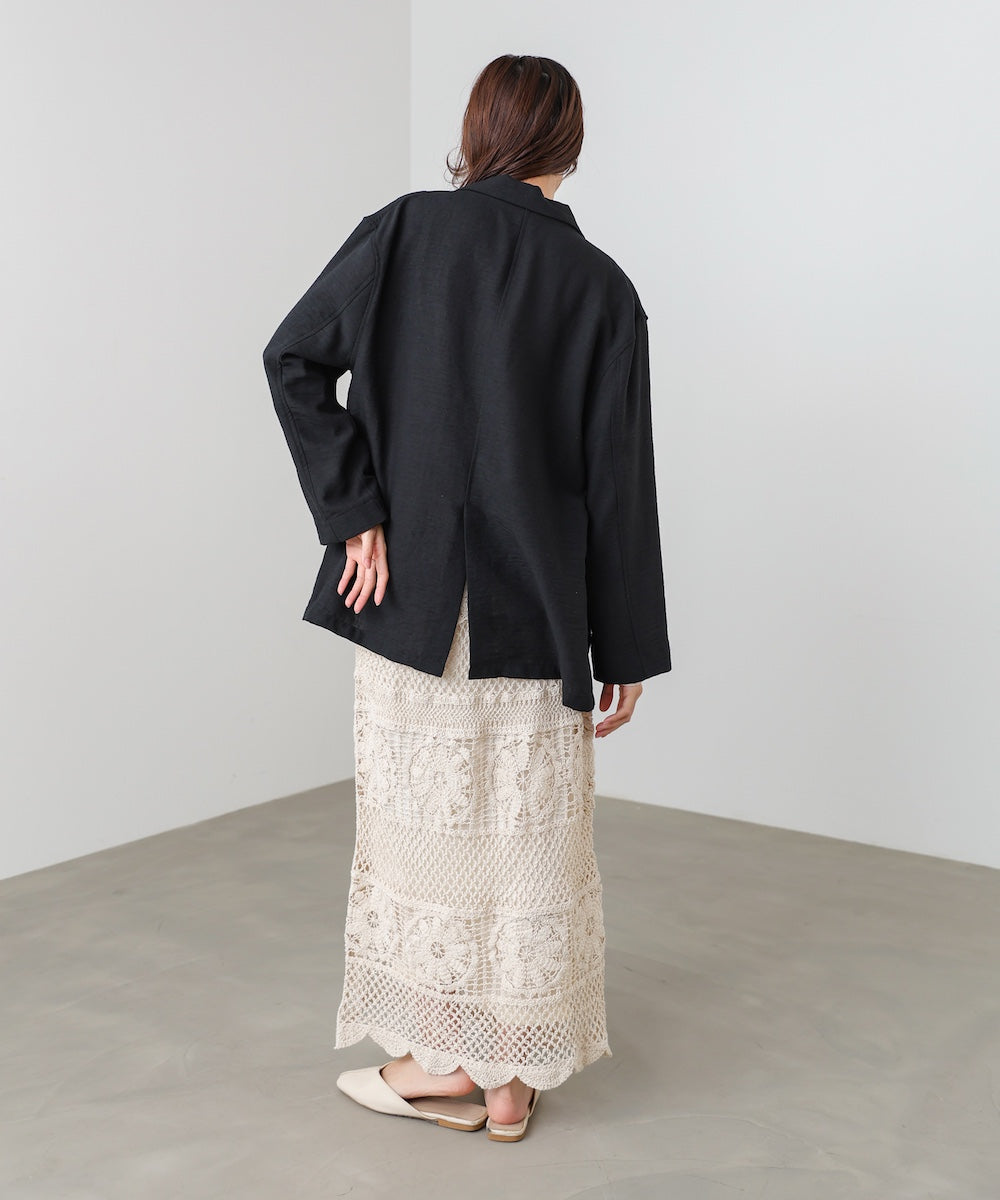 リネンライクジャケット（ベルト付き）