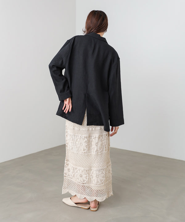 リネンライクジャケット（ベルト付き）