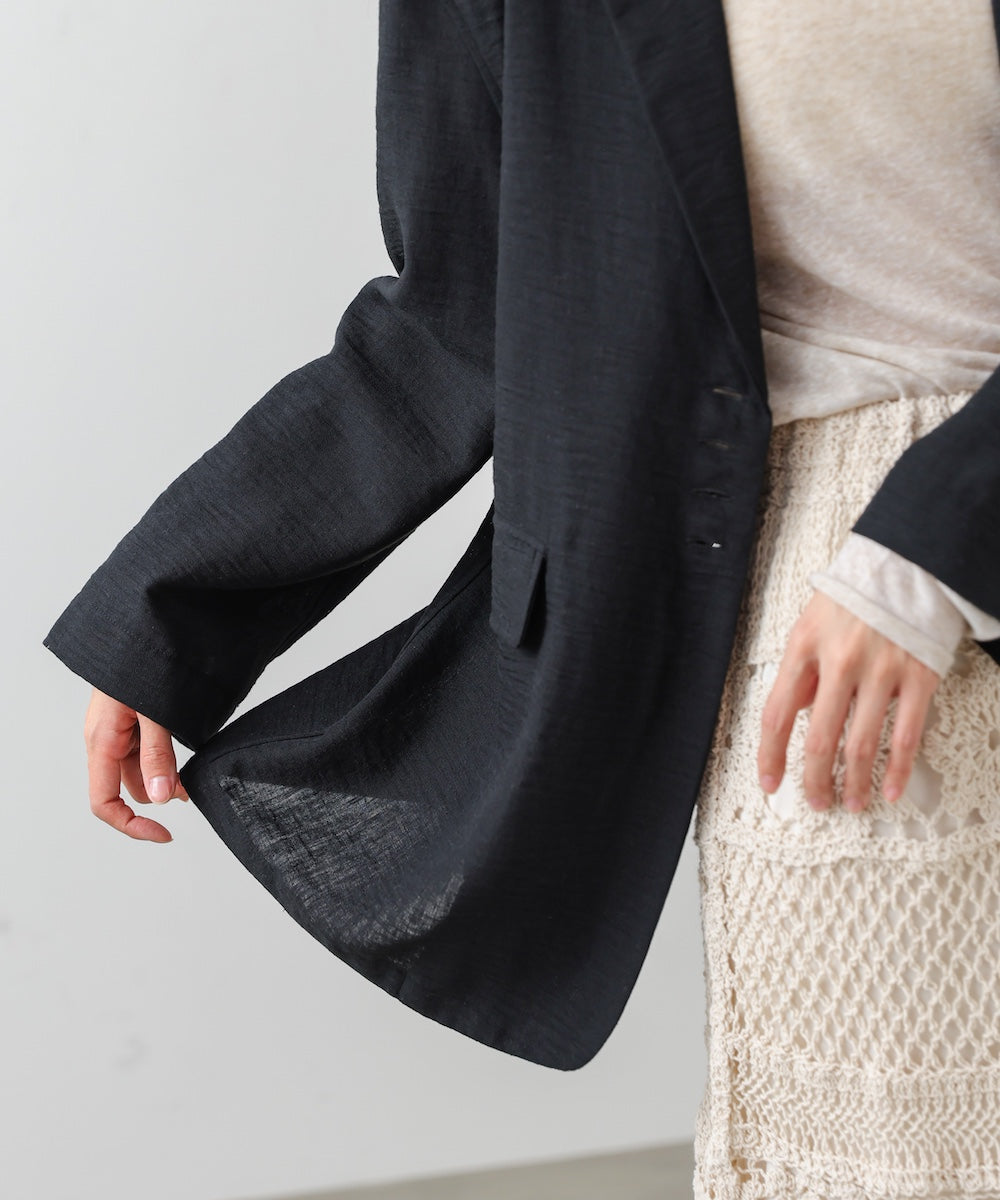 リネンライクジャケット（ベルト付き）