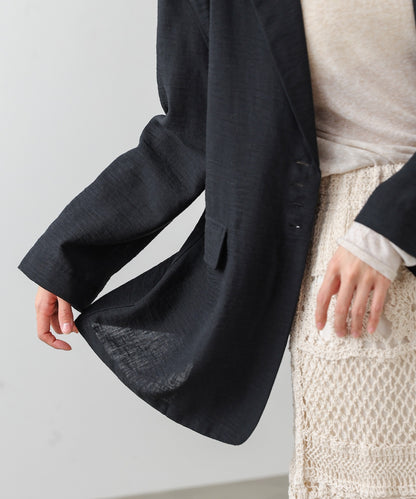 リネンライクジャケット（ベルト付き）