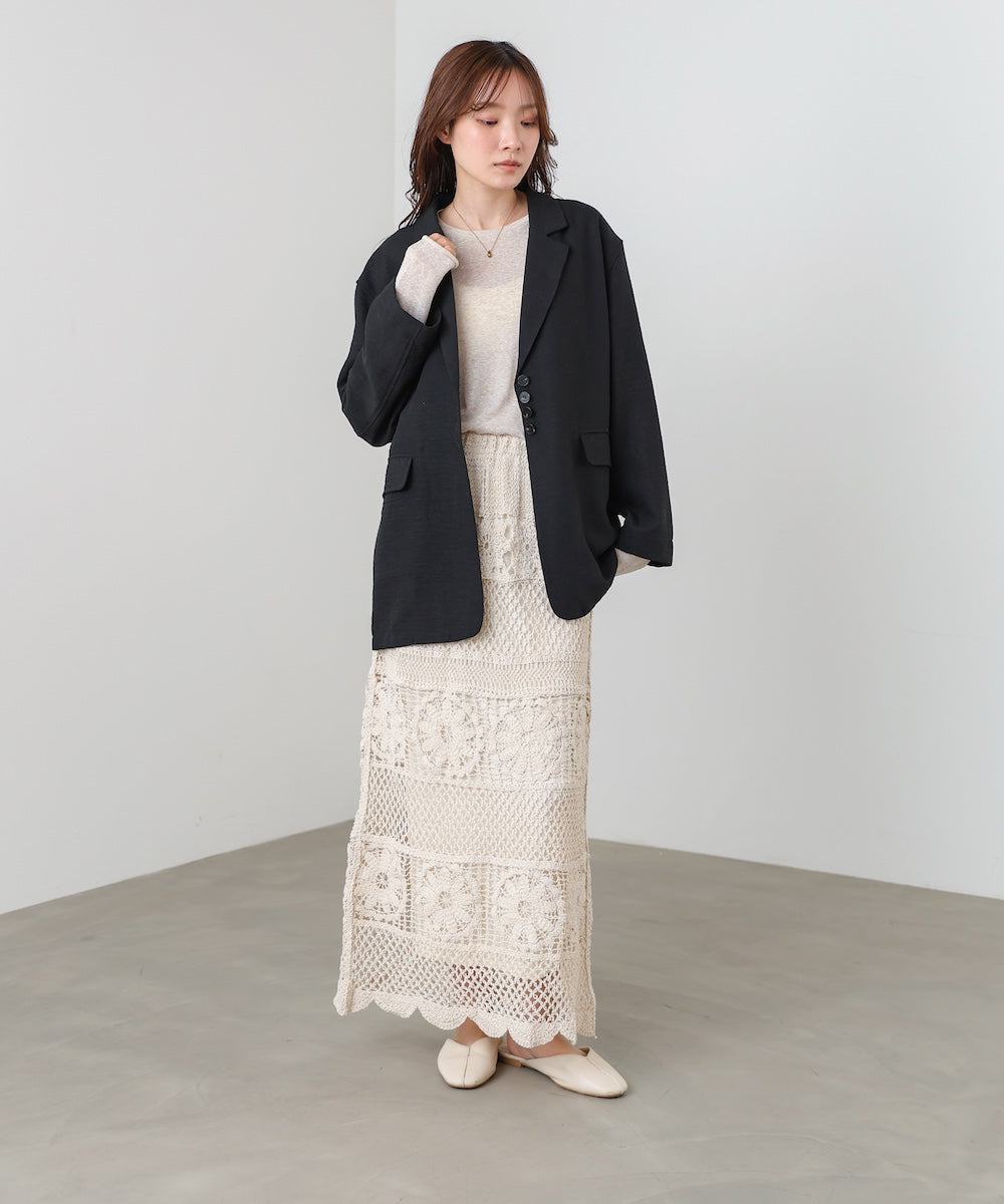 リネンライクジャケット（ベルト付き）