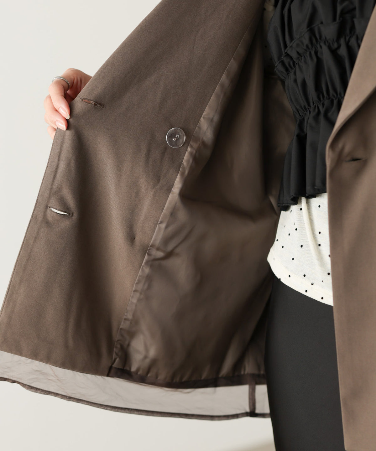 シアー切替ダブルテーラードジャケット