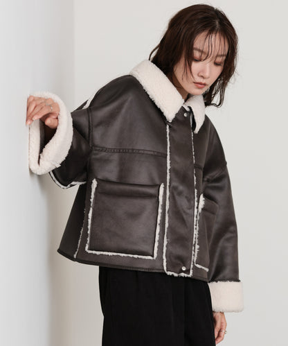◆◆発売前◆◆フェイクスエード×ボアボンディングムートンブルゾン[10/6発売]