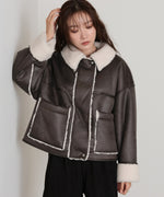 ◆◆発売前◆◆フェイクスエード×ボアボンディングムートンブルゾン[10/6発売]