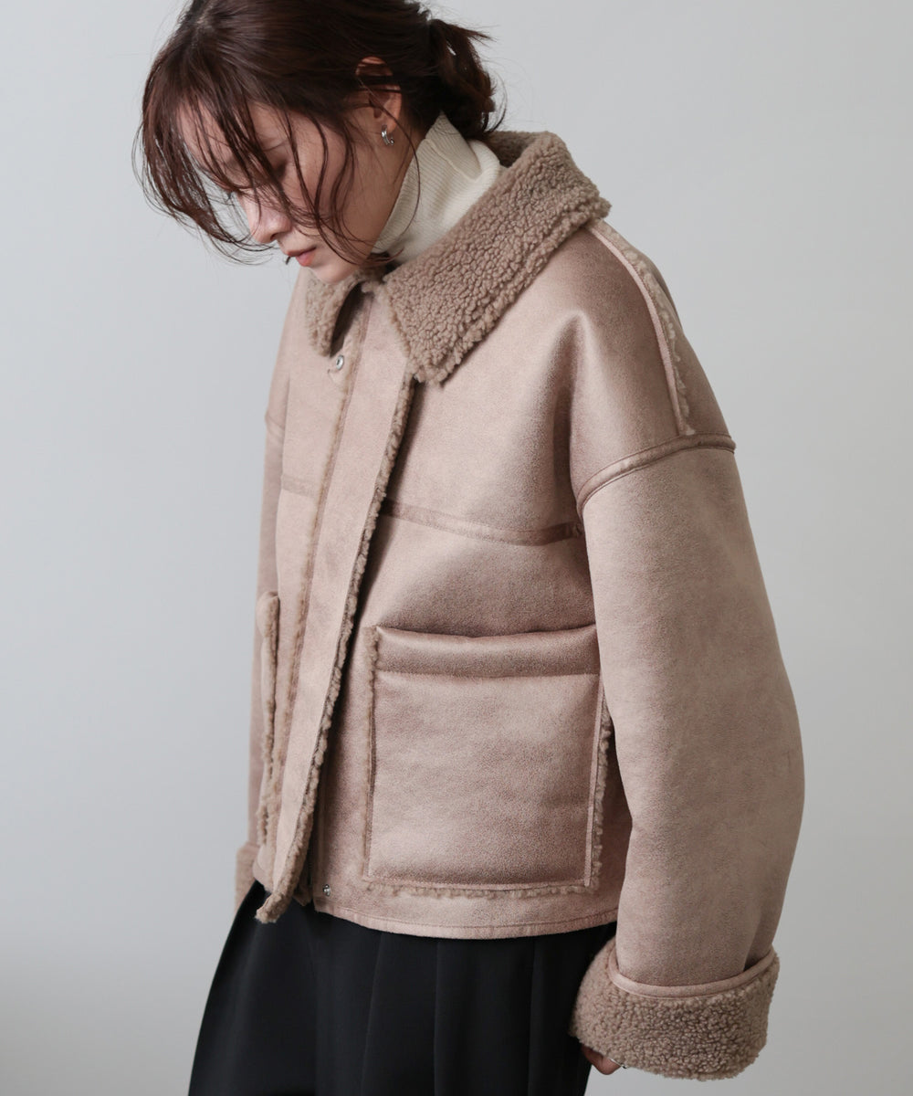 ◆◆発売前◆◆フェイクスエード×ボアボンディングムートンブルゾン[10/6発売]