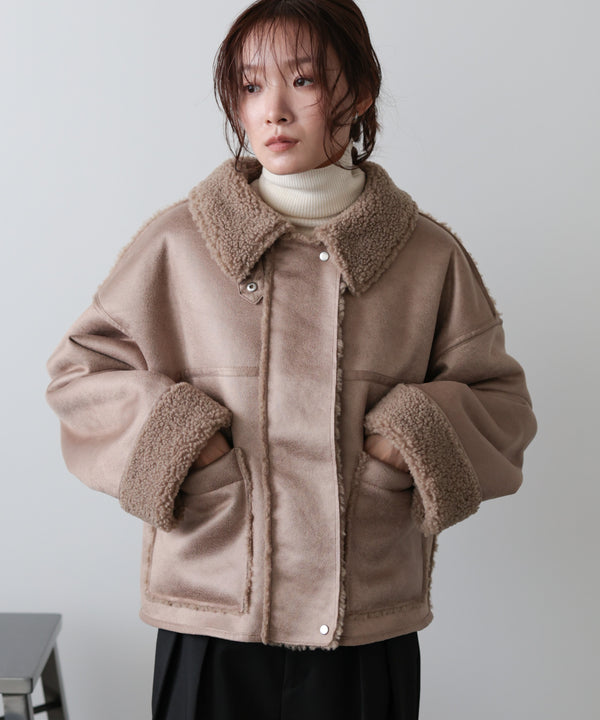 ◆◆発売前◆◆フェイクスエード×ボアボンディングムートンブルゾン[10/6発売]
