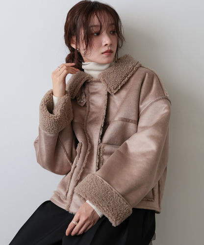 ◆◆発売前◆◆フェイクスエード×ボアボンディングムートンブルゾン[10/6発売]