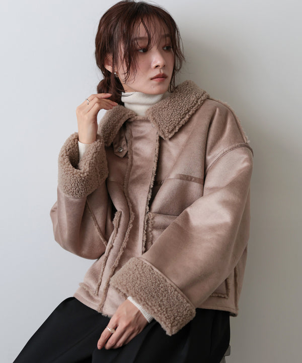 ◆◆発売前◆◆フェイクスエード×ボアボンディングムートンブルゾン[10/6発売]