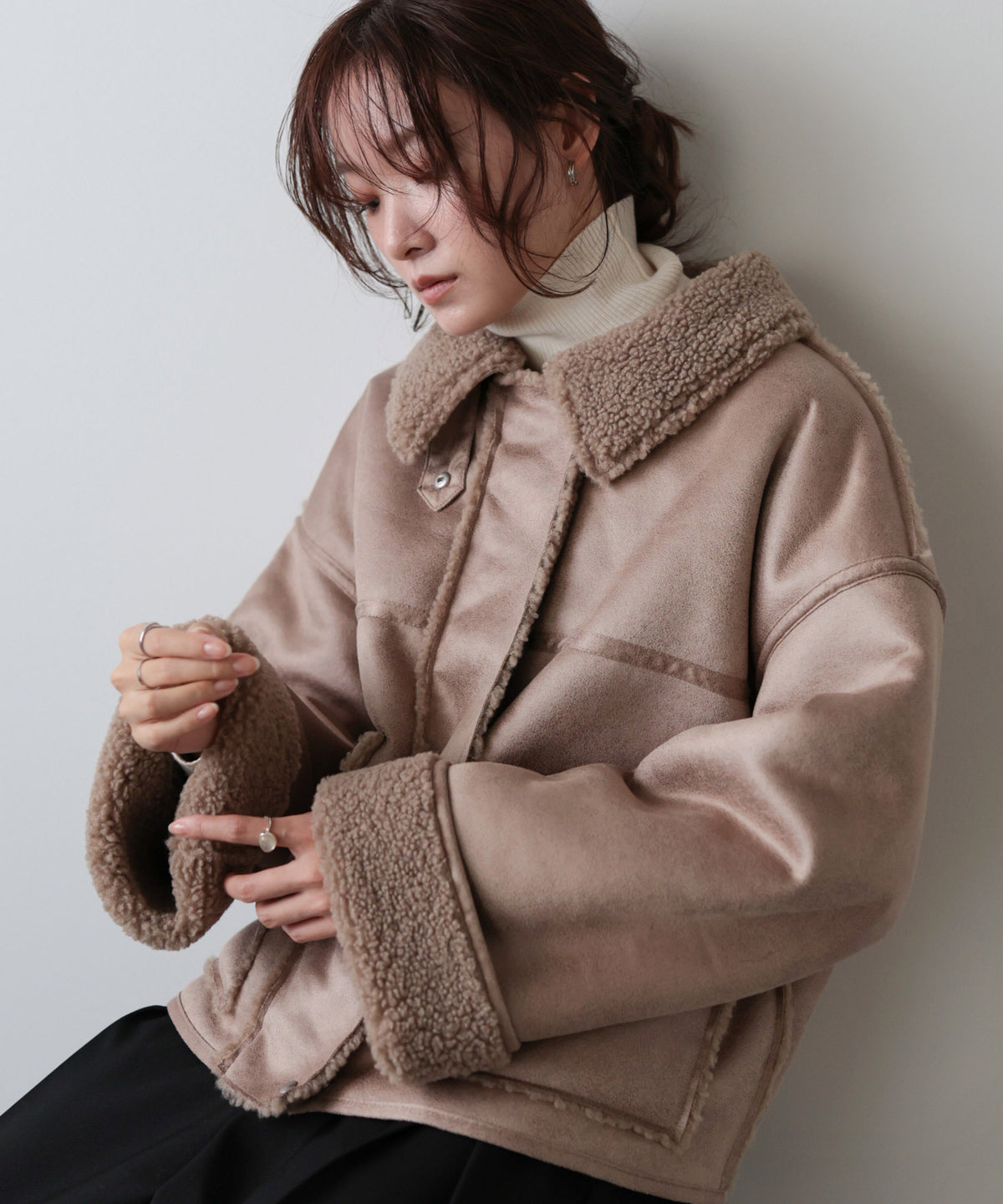 ◆◆発売前◆◆フェイクスエード×ボアボンディングムートンブルゾン[10/6発売]