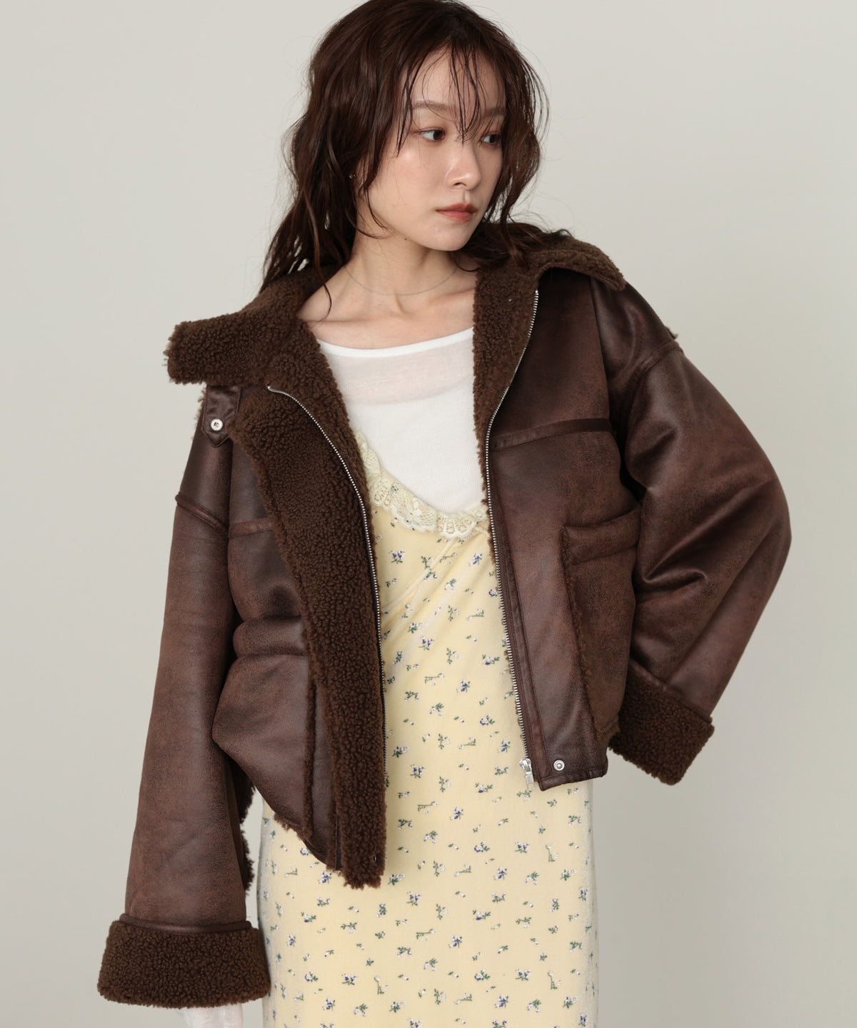 ◆◆発売前◆◆フェイクスエード×ボアボンディングムートンブルゾン[10/6発売]