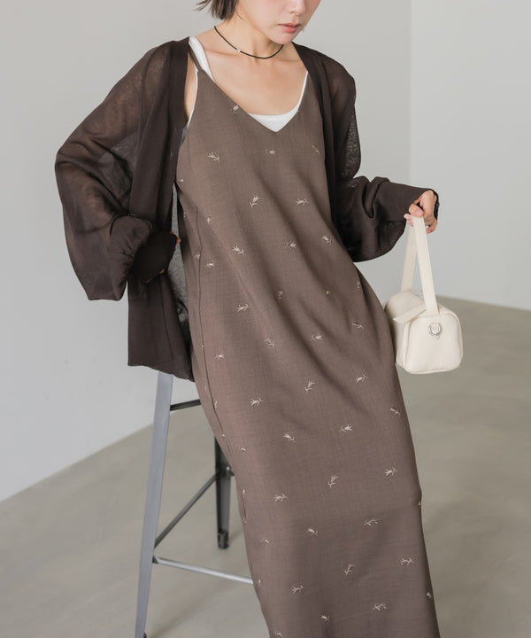 ◆発売前◆【セットアップ対応】刺繍バックリボンキャミワンピース