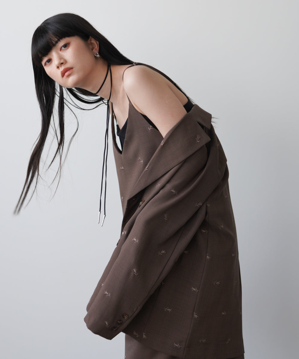 【セットアップ対応】刺繍バックリボンキャミワンピース