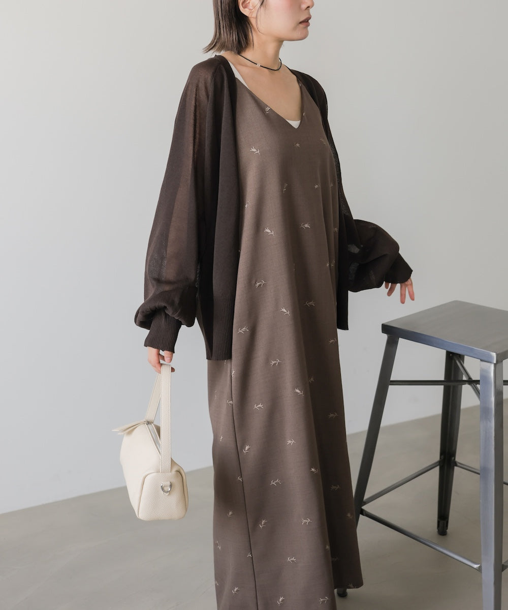 ◆発売前◆【セットアップ対応】刺繍バックリボンキャミワンピース