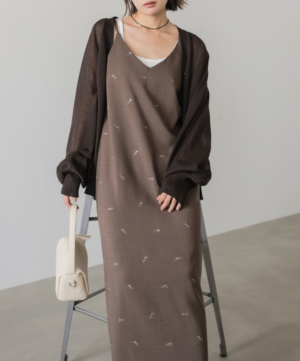 ◆発売前◆【セットアップ対応】刺繍バックリボンキャミワンピース