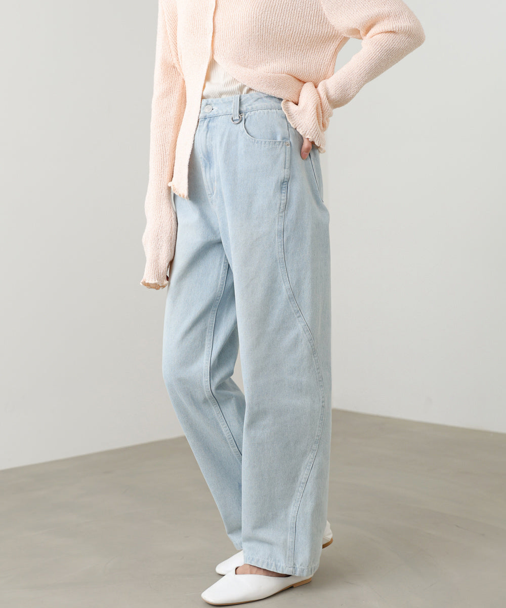 ウェーブラインデニムパンツ