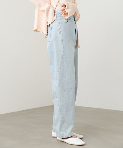 ウェーブラインデニムパンツ