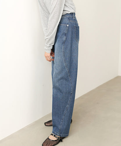 ウェーブラインデニムパンツ