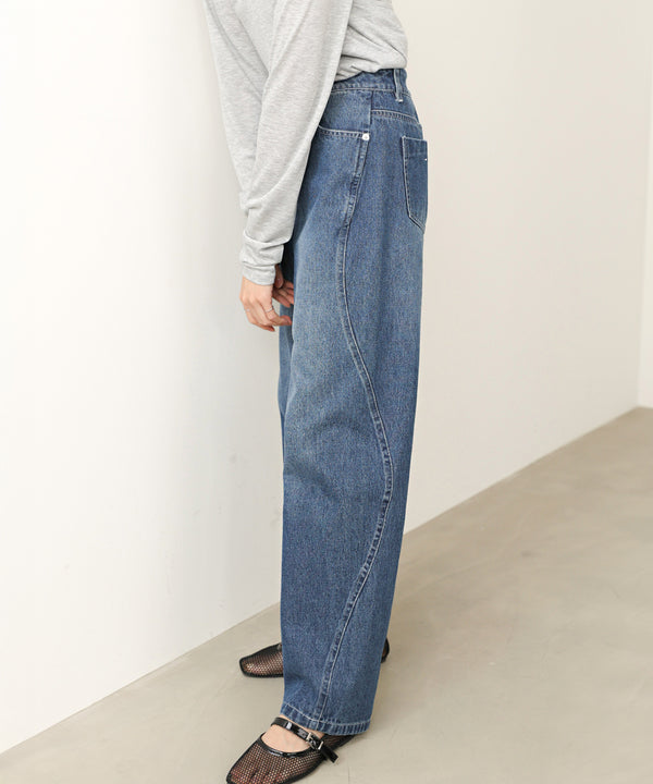 ウェーブラインデニムパンツ