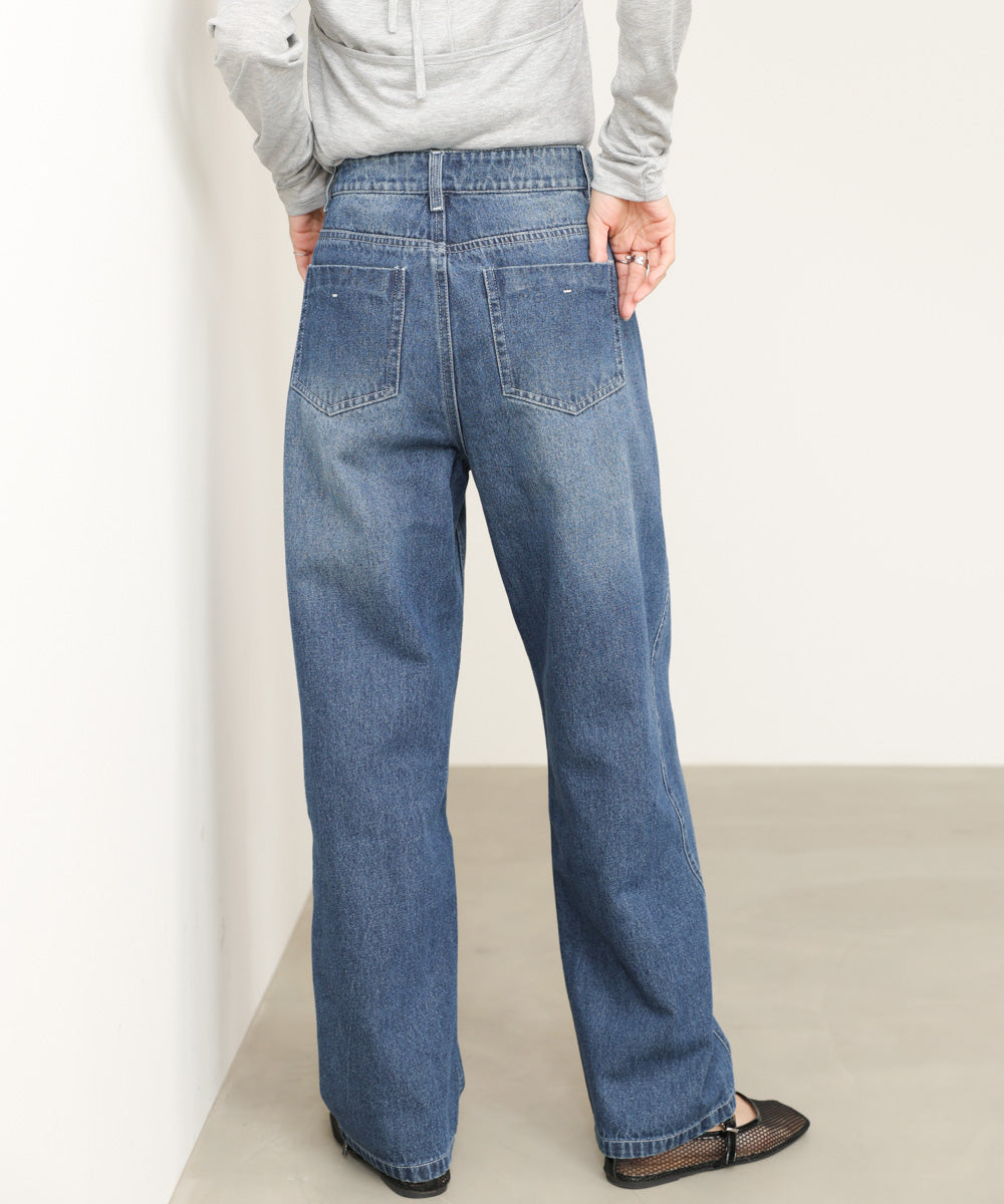 ウェーブラインデニムパンツ