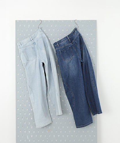 ウェーブラインデニムパンツ