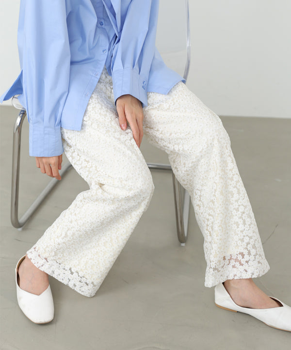 【選べるサイズ展開】刺繍フラワーパンツ