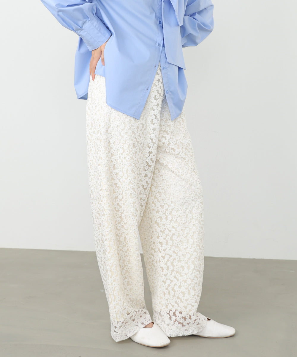 【選べるサイズ展開】刺繍フラワーパンツ