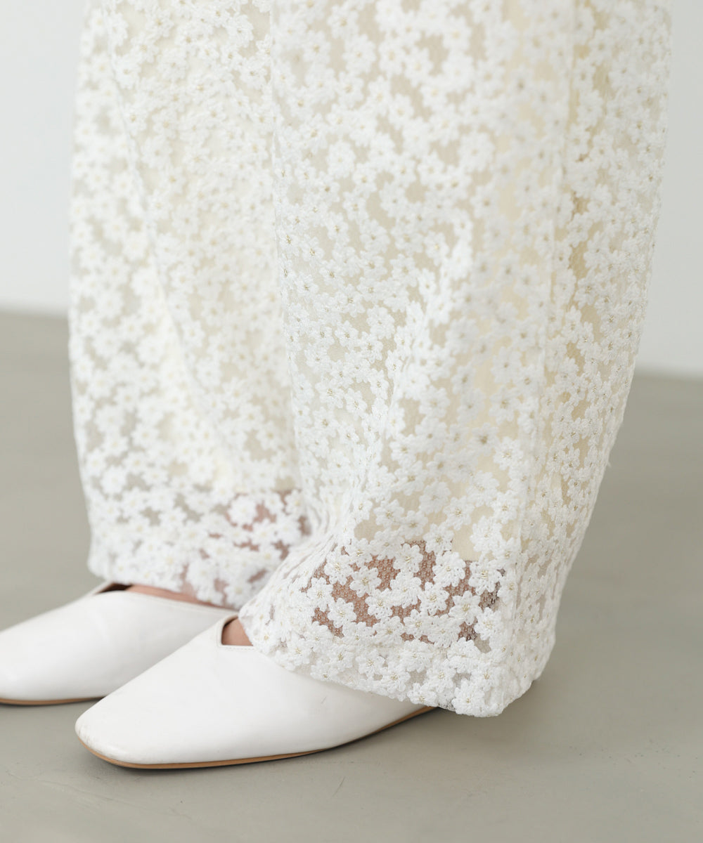 【選べるサイズ展開】刺繍フラワーパンツ