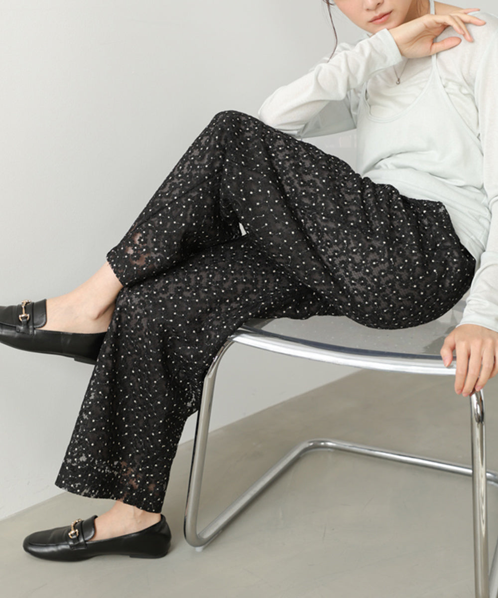 【選べるサイズ展開】刺繍フラワーパンツ