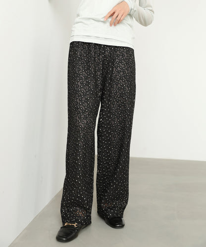 【選べるサイズ展開】刺繍フラワーパンツ