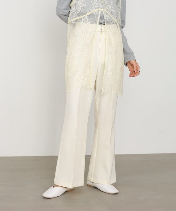 【選べるサイズ展開】ストレッチツイルセミフレアスラックスパンツ