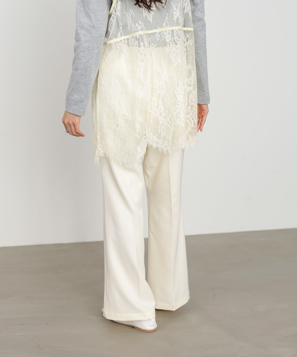 【選べるサイズ展開】ストレッチツイルセミフレアスラックスパンツ