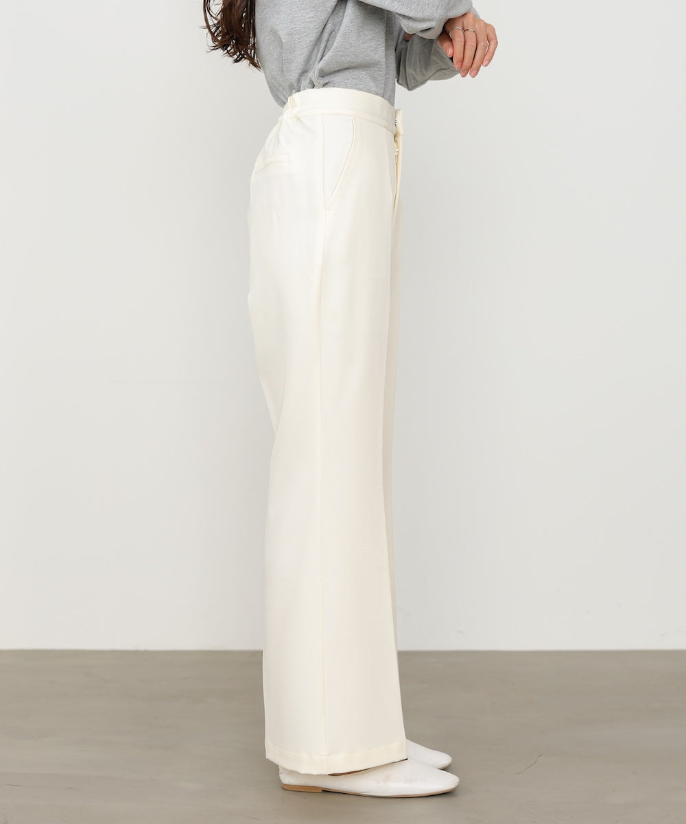 【選べるサイズ展開】ストレッチツイルセミフレアスラックスパンツ