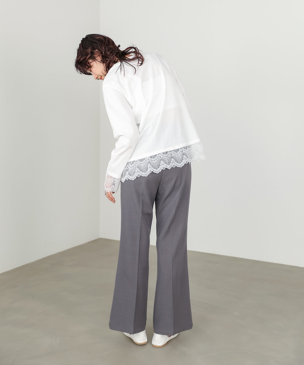 【選べるサイズ展開】ストレッチツイルセミフレアスラックスパンツ