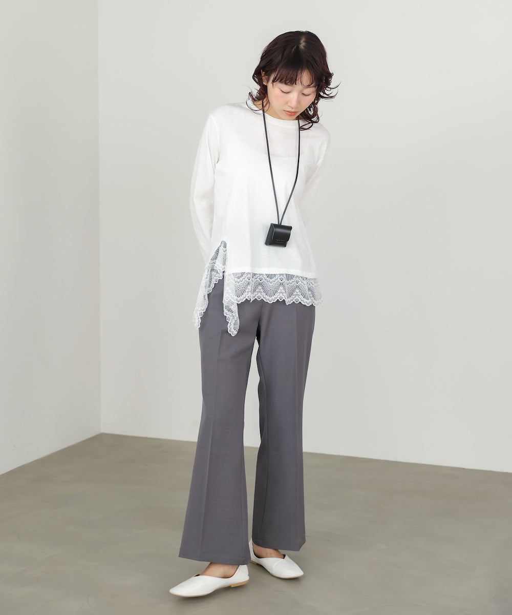 【選べるサイズ展開】ストレッチツイルセミフレアスラックスパンツ