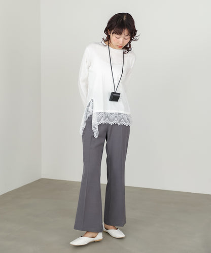 【選べるサイズ展開】ストレッチツイルセミフレアスラックスパンツ