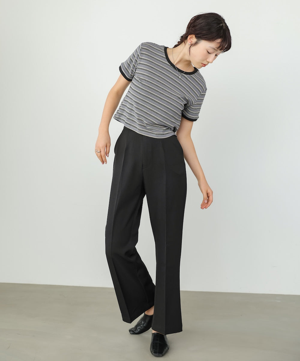 【選べるサイズ展開】ストレッチツイルセミフレアスラックスパンツ