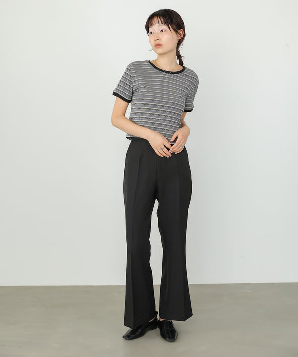 【選べるサイズ展開】ストレッチツイルセミフレアスラックスパンツ