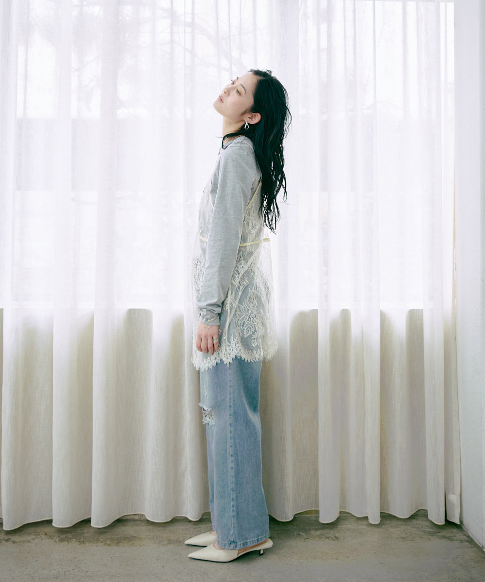 【サイズ展開あり】ストレートダメージデニムパンツ