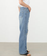 【サイズ展開あり】ストレートダメージデニムパンツ