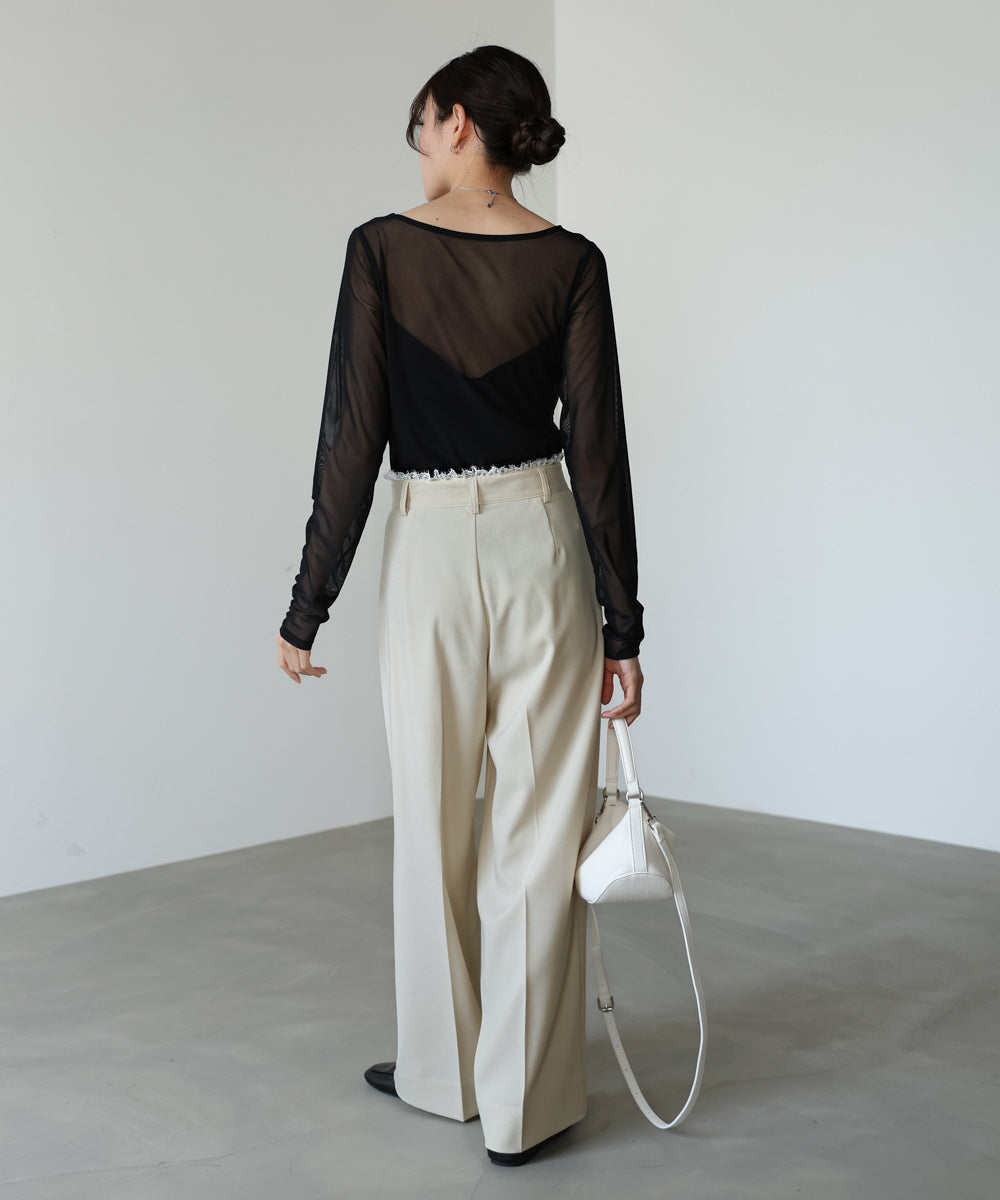 【サイズ展開あり】ウエストレースパンツ